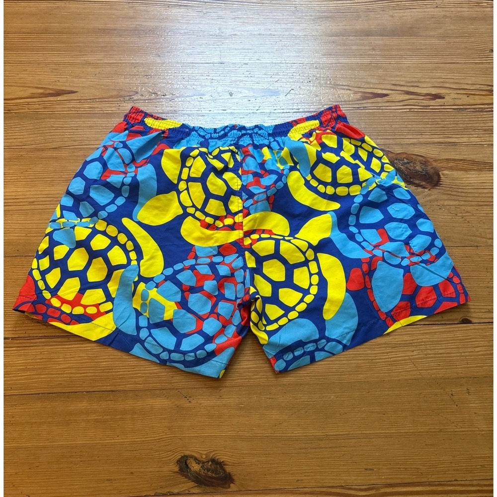Uzzi Swim Trunks Mens Blue Yellow Red Sea Turtle Print Board Shorts SIZE XL - Picture 4 of 6